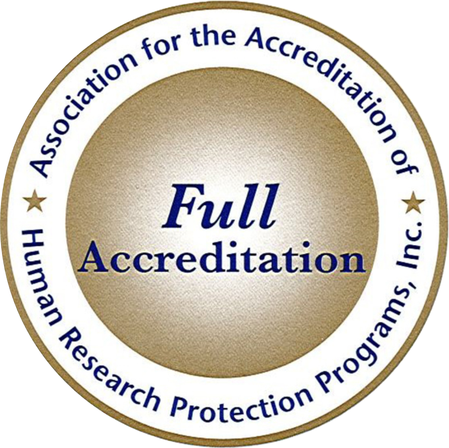 AAHRPP LOGO(Full Accreditation) 通過美國受試者保護協會認證圖