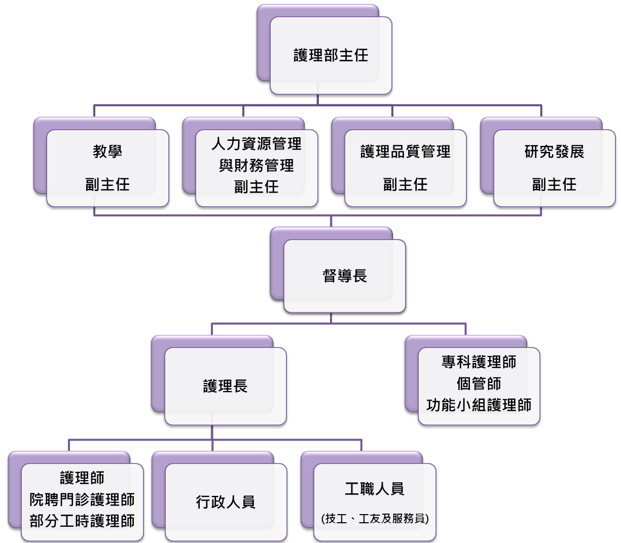 護理部行政組織及功能架構圖