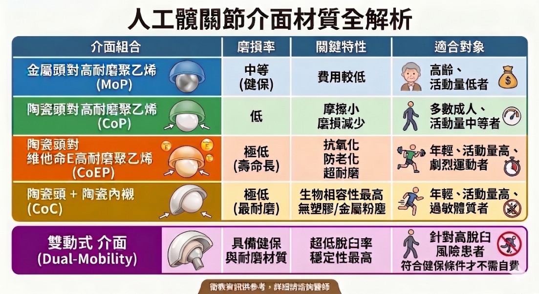 人工髋關節介面材質
